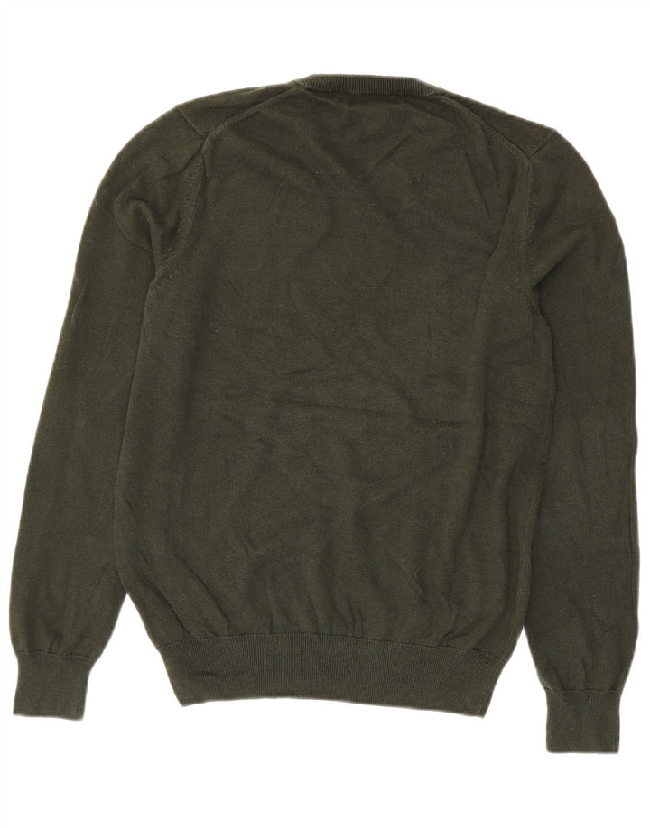 Marks & Spencer - Jersey de cuello redondo para hombre, talla pequeña, algodón verde