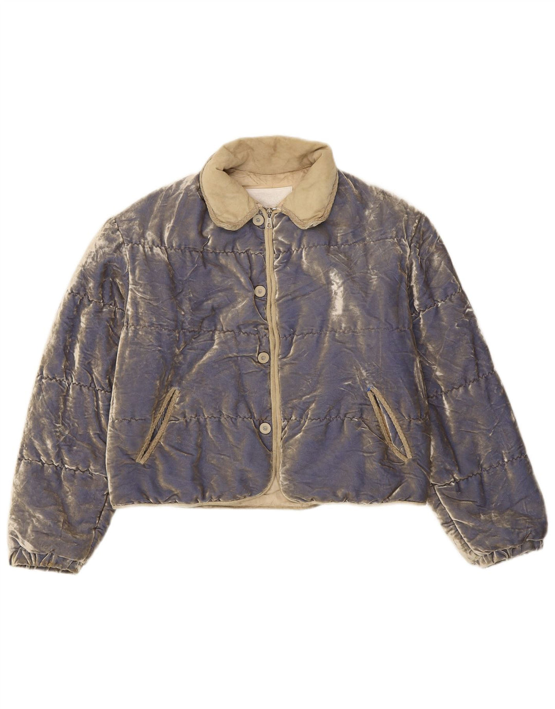 Chaqueta acolchada de terciopelo para mujer Cipriani IT 42 Azul medio