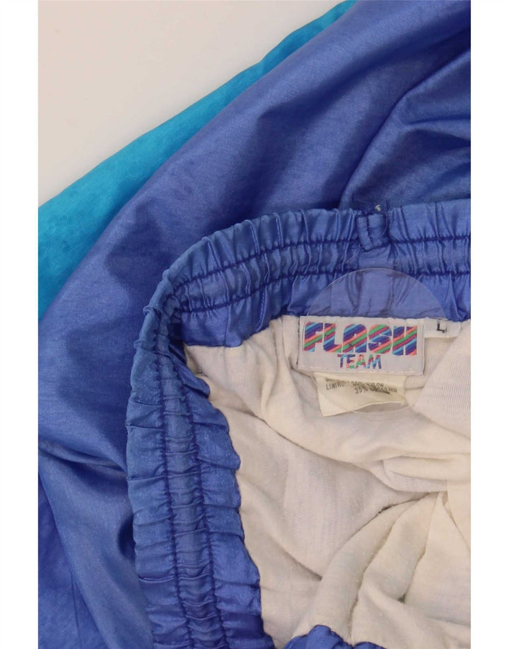 Flash Hombre Pantalones De Chándal Joggers Large Azul Colorblock Nylon