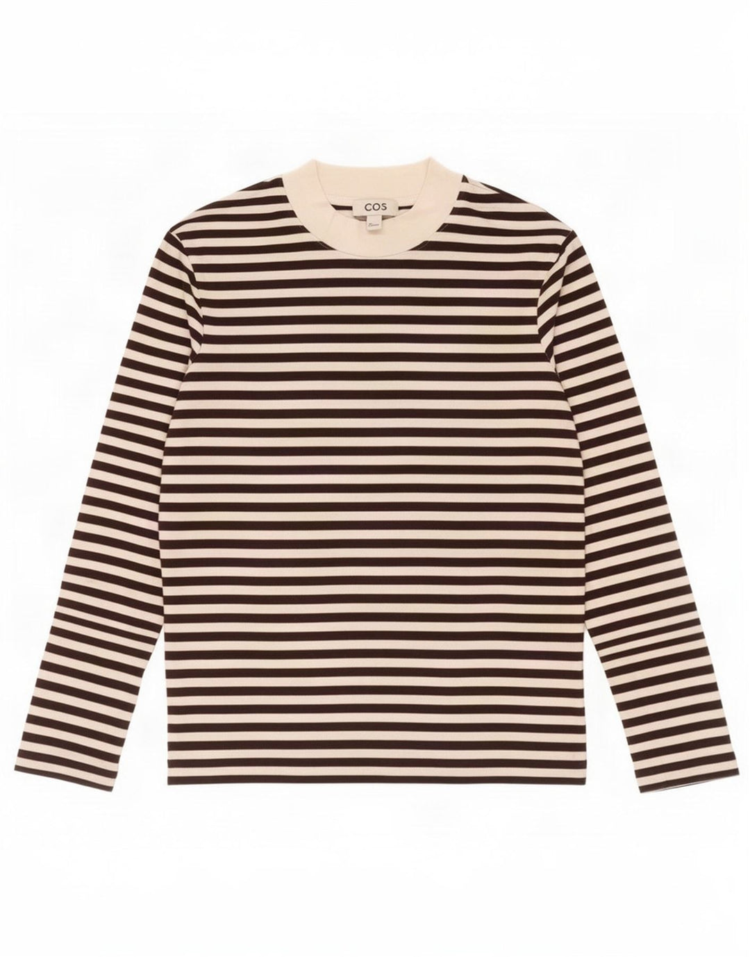 Cos Top extragrande para mujer, manga larga, Reino Unido 10, algodón a rayas negro pequeño