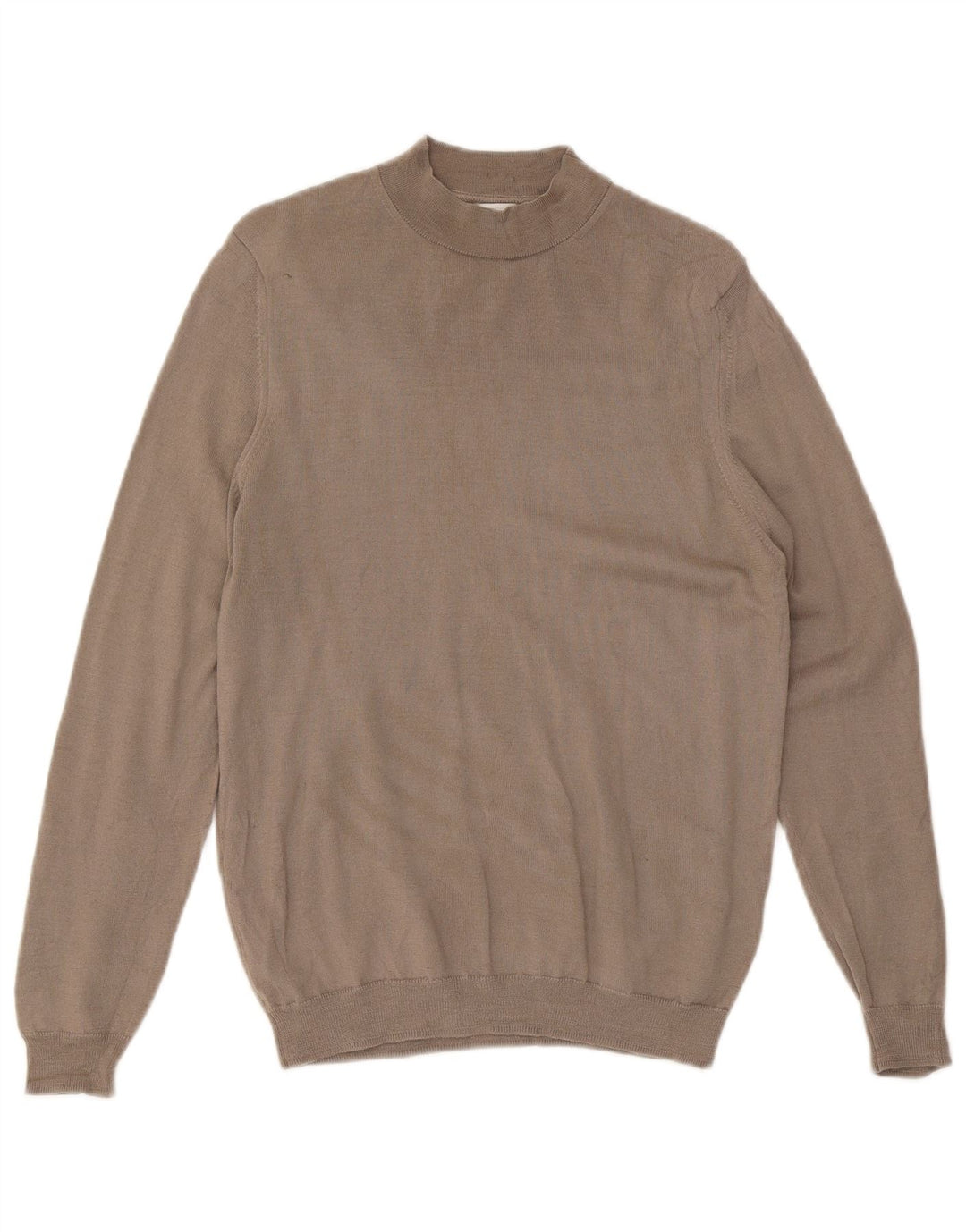 Zara Jersey con cuello redondo para mujer, talla 44, color marrón medio
