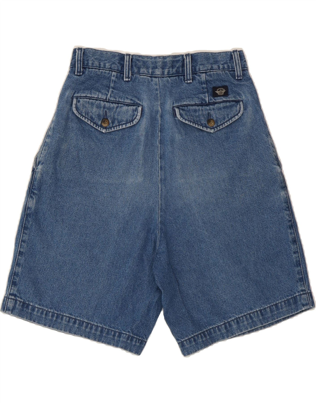DOCKERS Womens Khakis High Waist Denim Shorts W29 Medium Blue Cotton Vintage Dockers and Second-Hand Dockers from Messina Hembry 