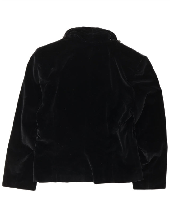 VINTAGE Chaqueta Blazer de Doble Botonadura de Terciopelo para Mujer IT 44 Negro Medio