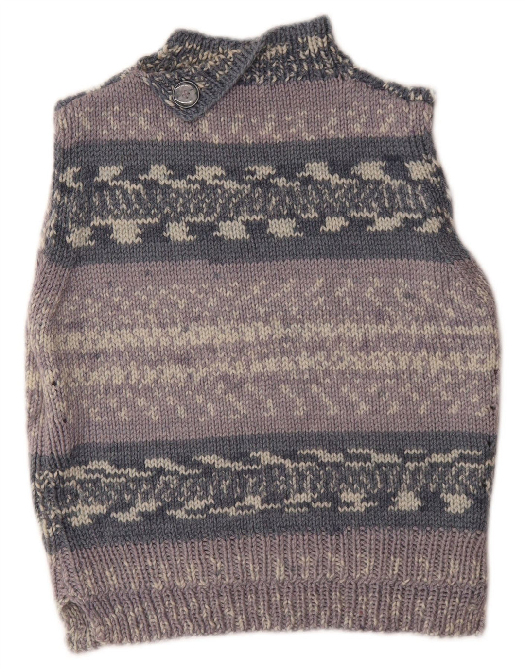 Vintage mujer chaleco camiseta sin mangas Reino Unido 14 gris medio rayas