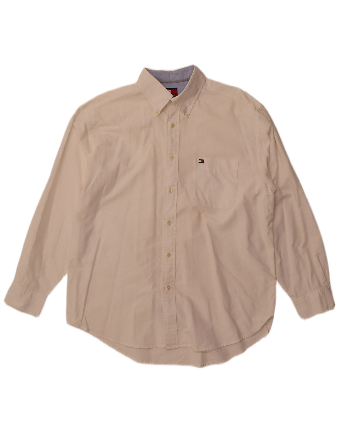 Camisa Tommy Hilfiger para hombre grande de algodón blanco roto