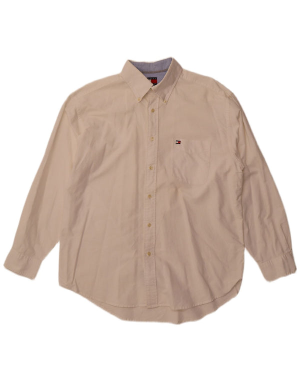 Camisa Tommy Hilfiger para hombre grande de algodón blanco roto