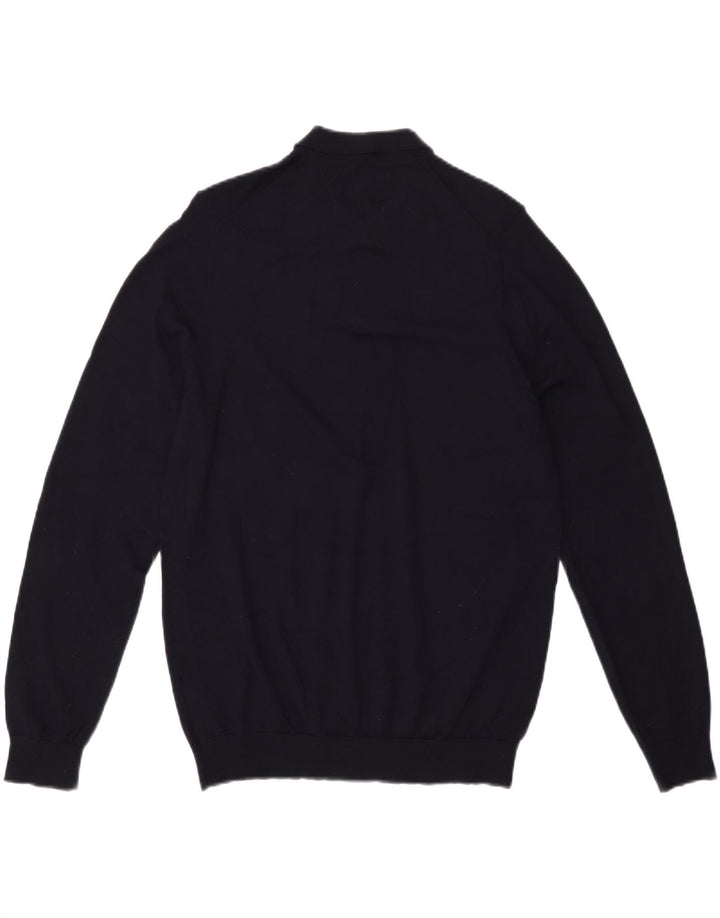 Marks & Spencer Jersey tipo polo para hombre de lana azul marino grande
