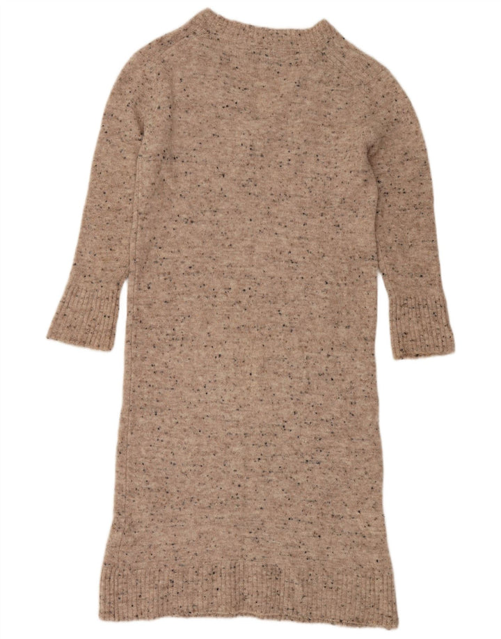 Massimo Dutti Vestido Jersey de Manga Larga para Mujer UK 40 Small Gris Moteado