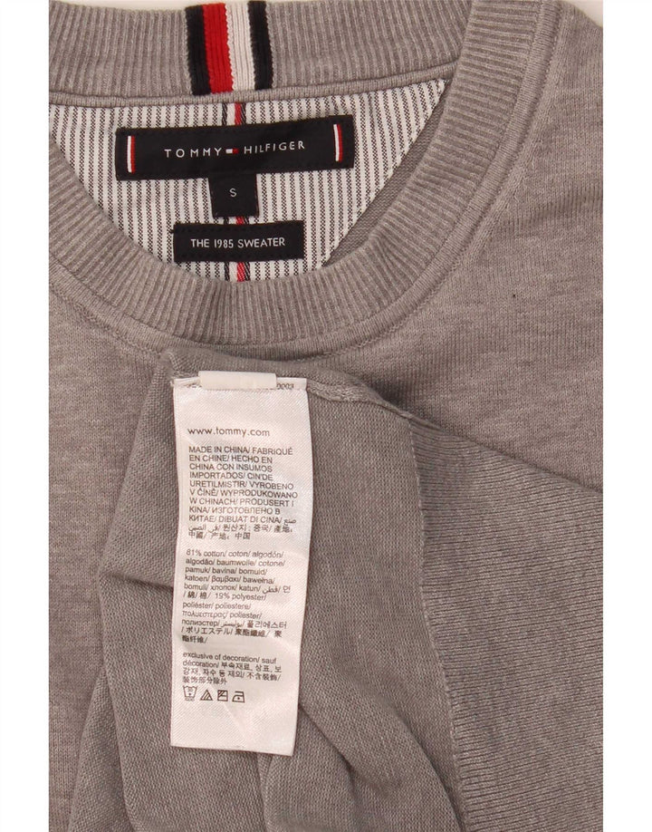 Tommy Hilfiger Jersey de cuello redondo para hombre pequeño de algodón gris