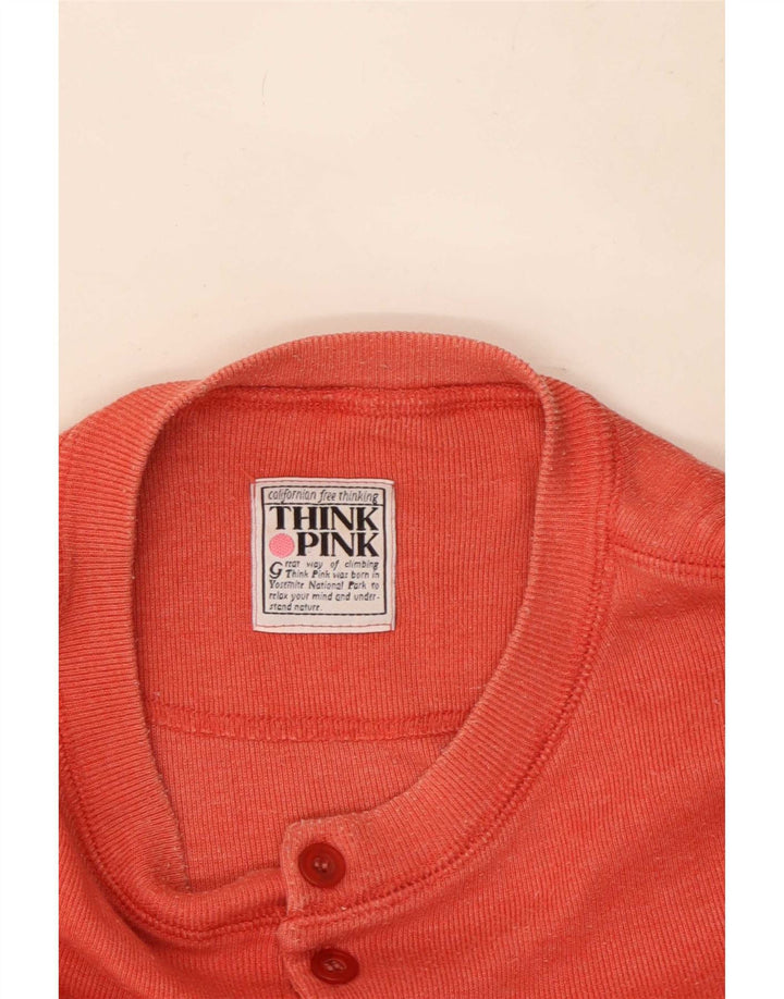 Think Pink Camiseta Hombre Manga Larga XL Rojo