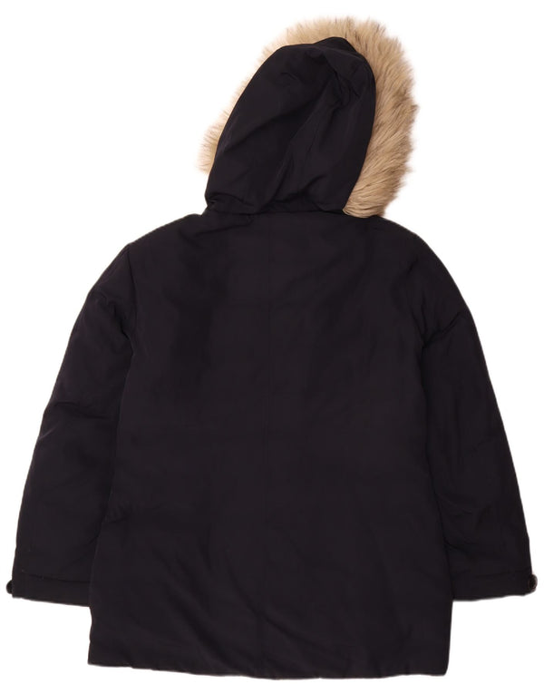 Mistral Abrigo acolchado con capucha para mujer UK 46 Grande Poliéster azul marino