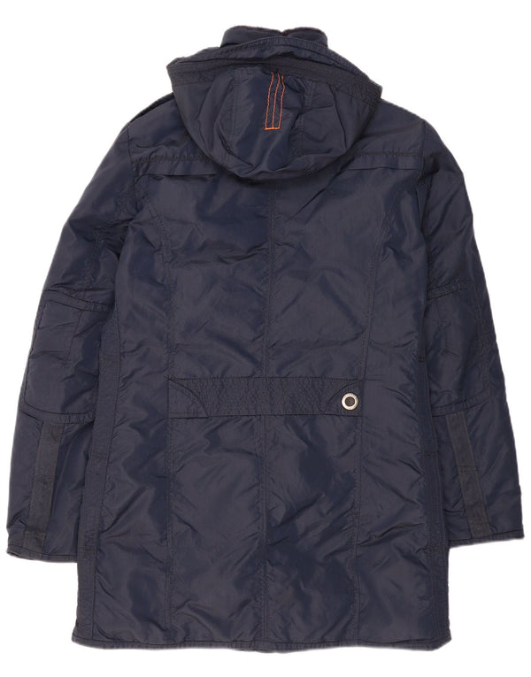 Dekker Abrigo acolchado con capucha para hombre UK 36 Small Azul marino Poliamida