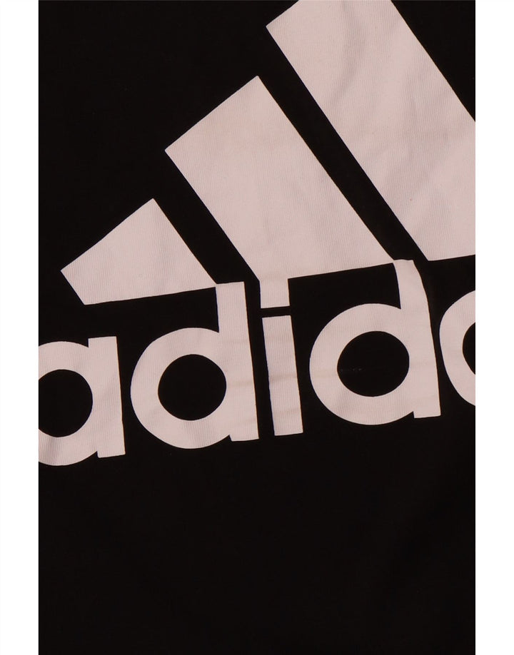 ADIDAS Camiseta gráfica para mujer Top UK 16/18 Grande Algodón negro
