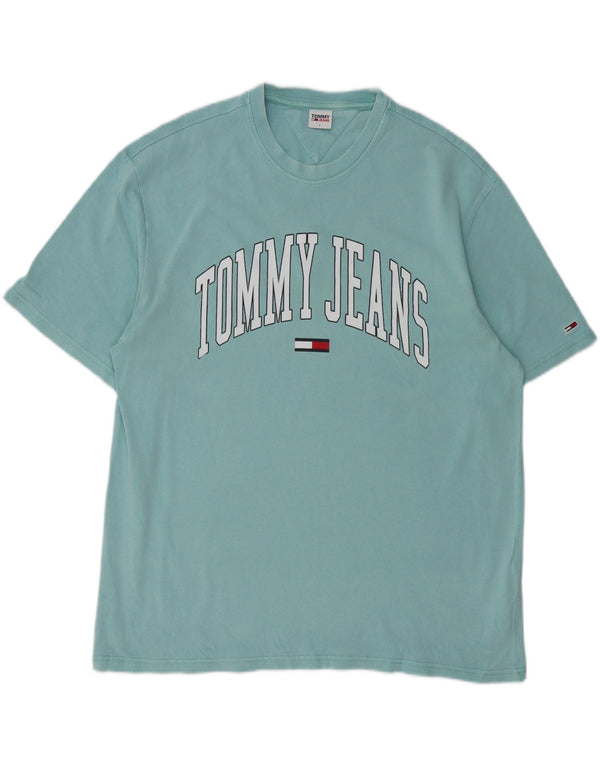 TOMMY HILFIGER Camiseta gráfica para hombre Top grande de algodón azul