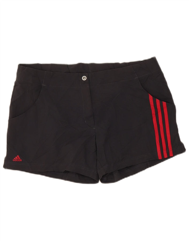 Adidas Mujer Climalite Casual Shorts UK 12 Medium W34 Gris Poliéster