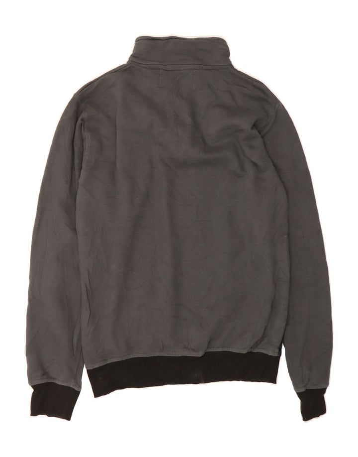 NIKE Mens Zip Neck Sweatshirt Jumper Small Grey Colourblock Vintage Nike and Second-Hand Nike from Messina Hembry 