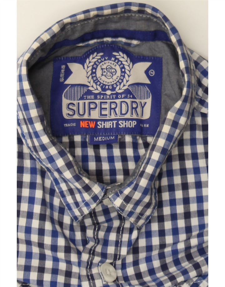 SUPERDRY Mens Shirt Medium Blue Check Cotton Vintage Superdry and Second-Hand Superdry from Messina Hembry 