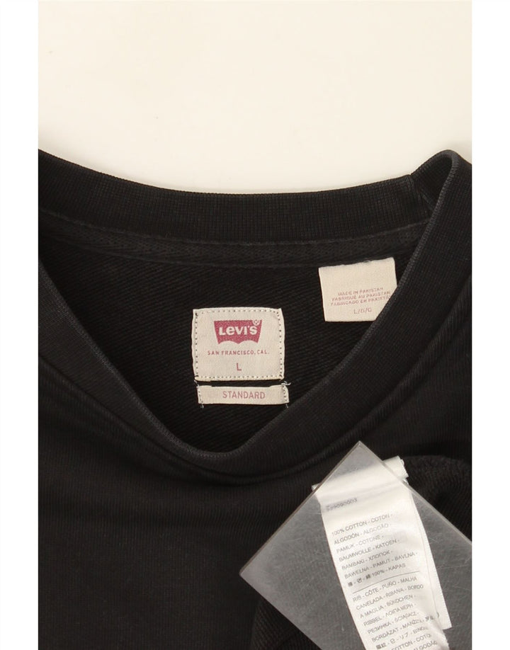 Levi's Hombre Sudadera Estándar Jumper Grande Algodón Negro