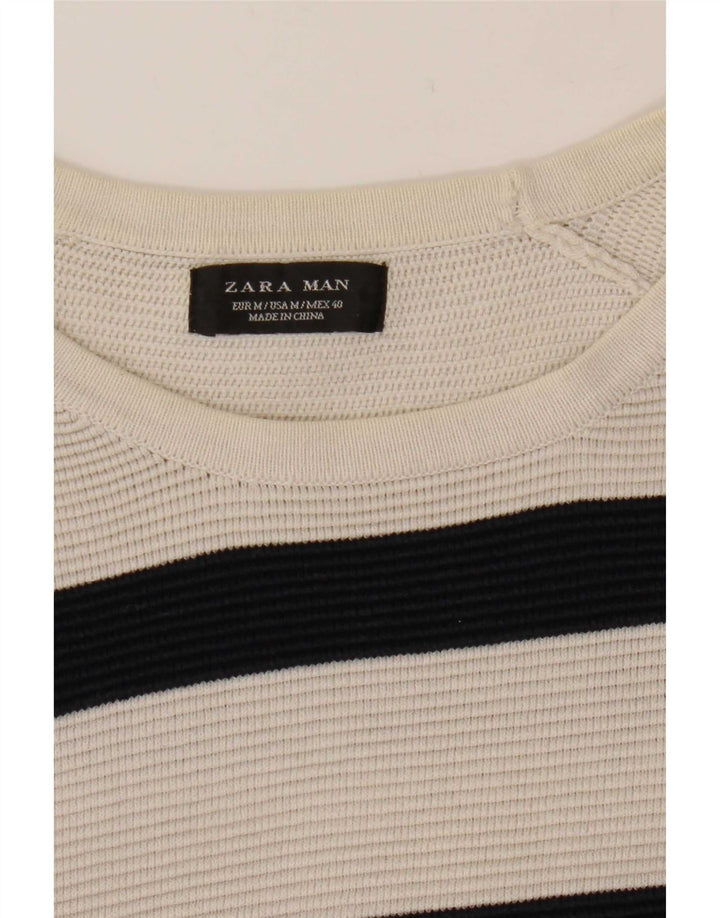 Zara Jersey de cuello redondo para hombre con rayas blancas medianas
