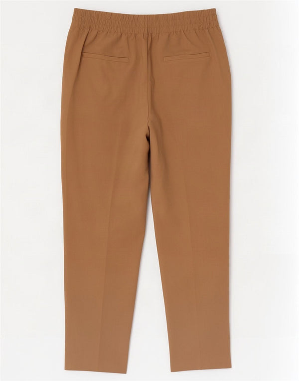 Zara Mujer Pantalón Cropped Slim Large W33 L24 Poliéster Beige