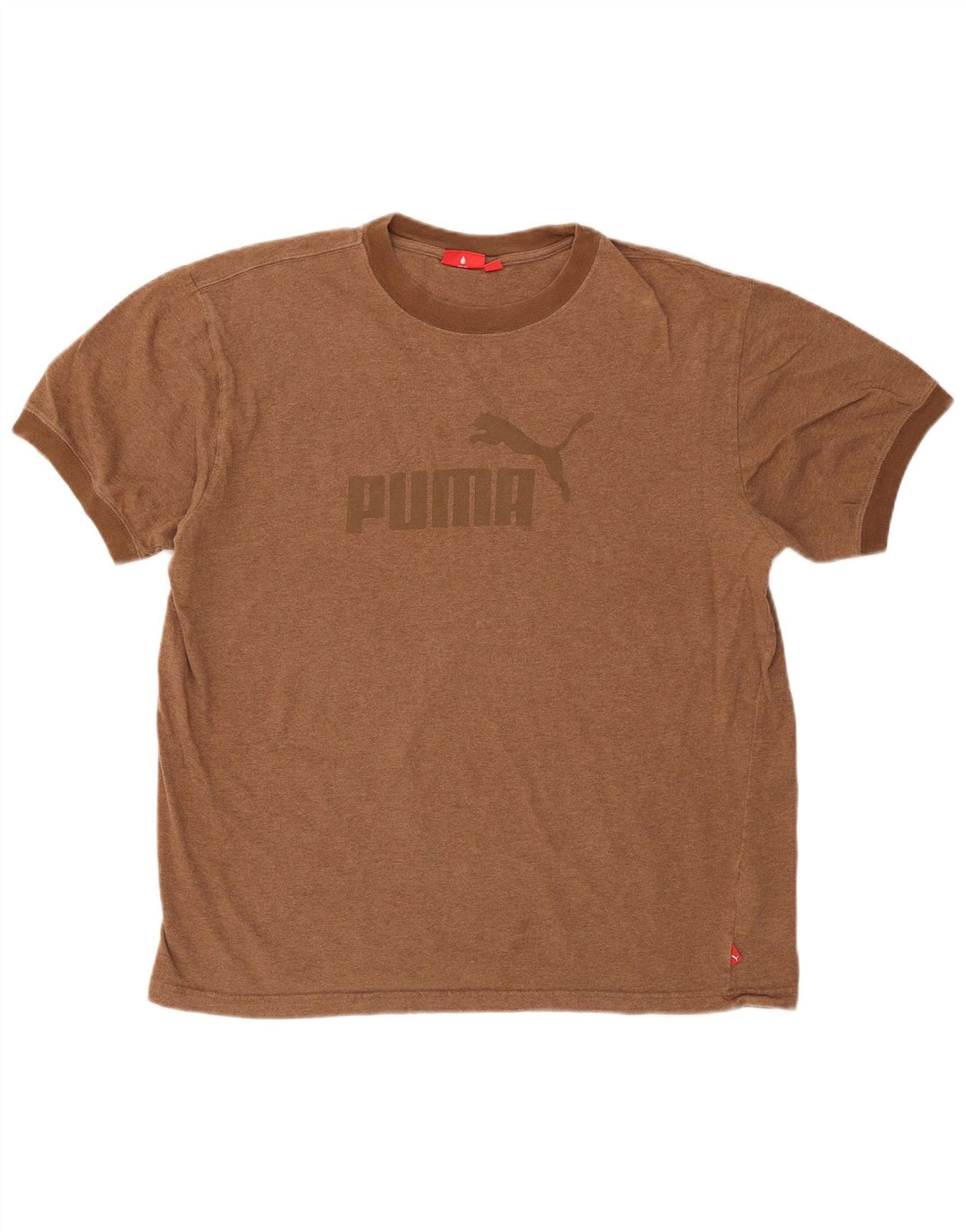 Puma Camiseta gráfica de ajuste regular para hombre Top grande de algodón marrón