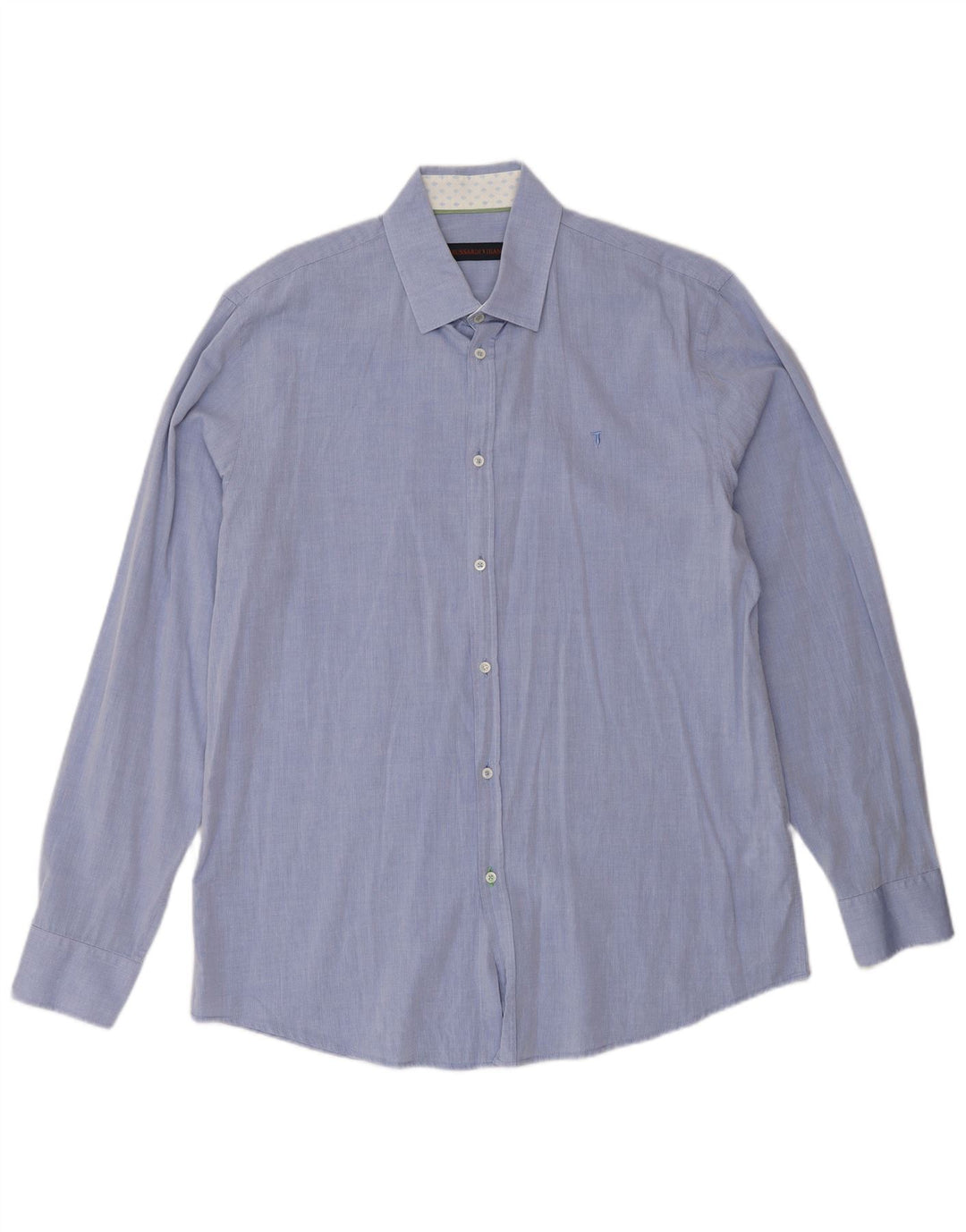 Camisa Trussardi Hombre Talla 42 Grande Azul Algodón