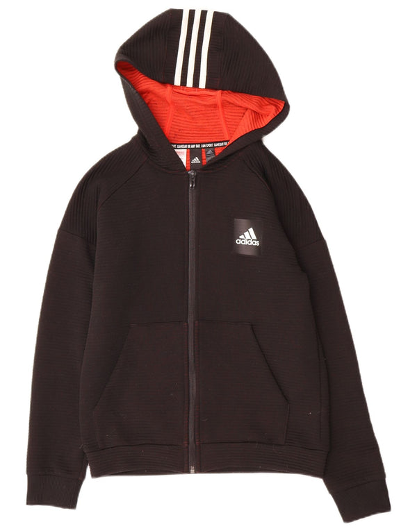 Adidas Sudadera con capucha y cremallera para niños 11-12 años Negro Poliéster