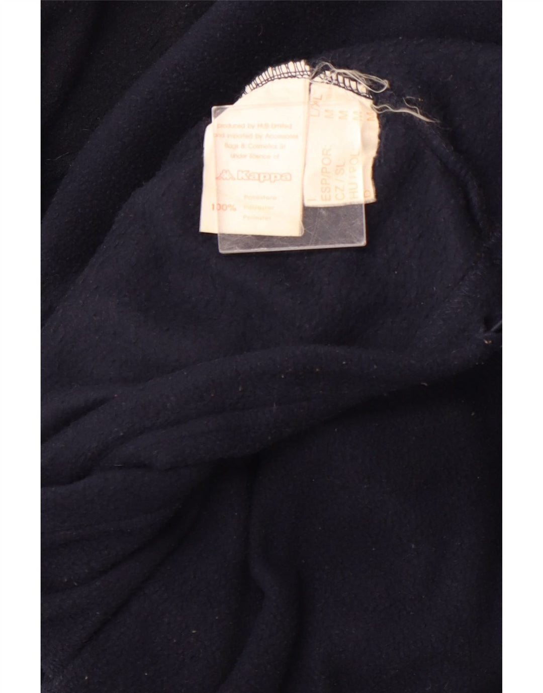 KAPPA Jersey de forro polar con cuello y cremallera para hombre Poliéster azul marino mediano