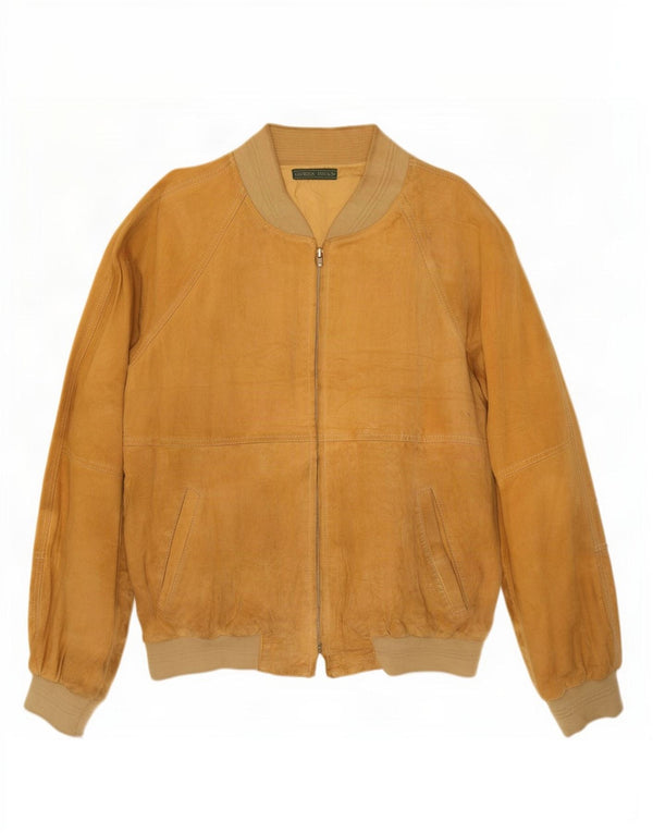 Vintage hombres ante bomber chaqueta IT 50 grande beige