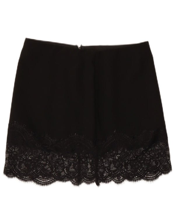 ZARA Minifalda Mujer Small W26 Negro