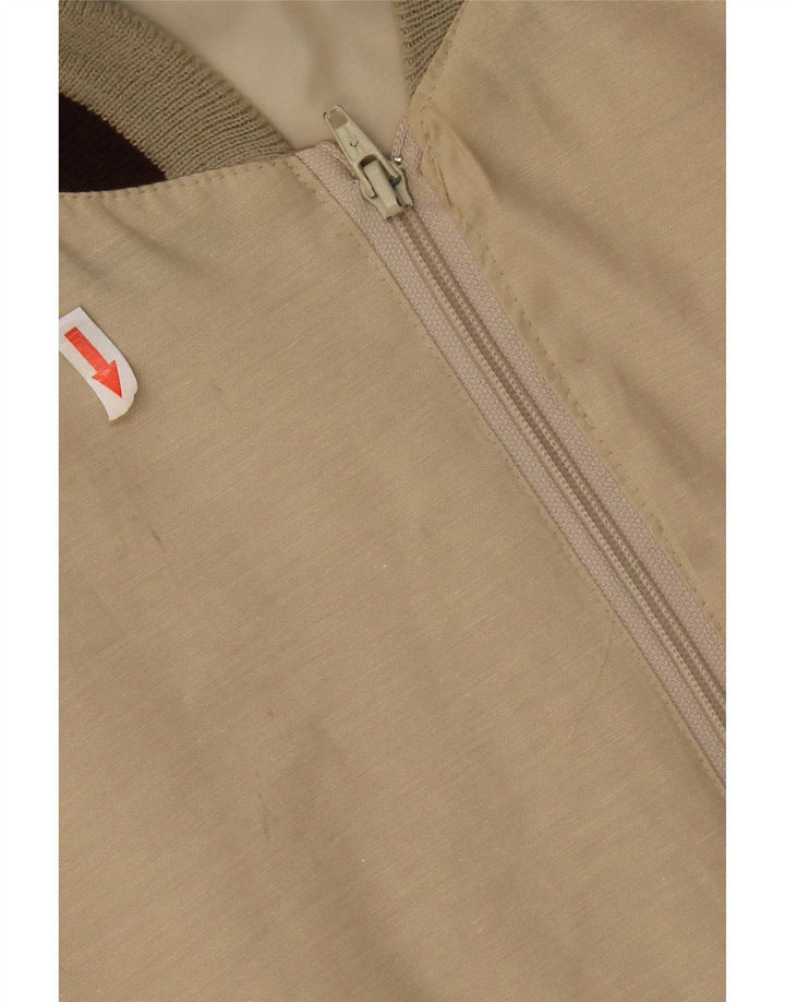 Vintage hombres bomber chaqueta Reino Unido 42 XL beige colorblock poliéster