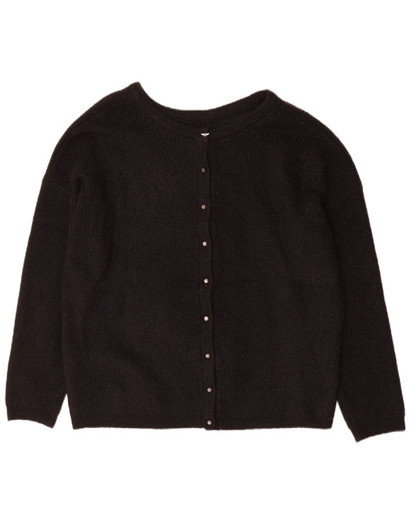 JOULES Suéter tipo cárdigan extragrande para mujer UK 40 XL Acrílico moteado negro
