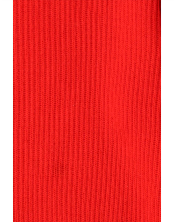 Vintage hombres cuello redondo jersey suéter IT 52 lana roja grande