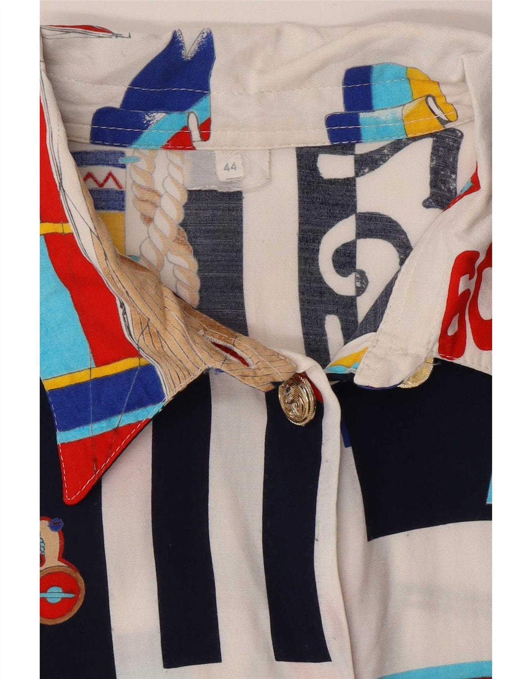 Camisa vintage para mujer con estampado abstracto IT 44 Medium Multicolor