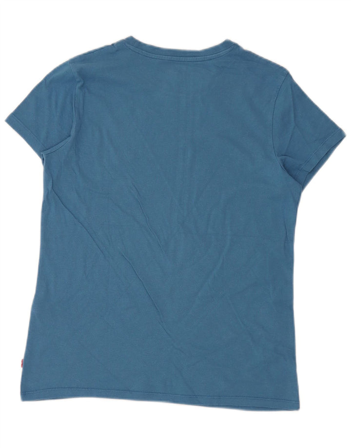 LEVI'S Camiseta gráfica para mujer Top UK 10 Small Blue Cotton