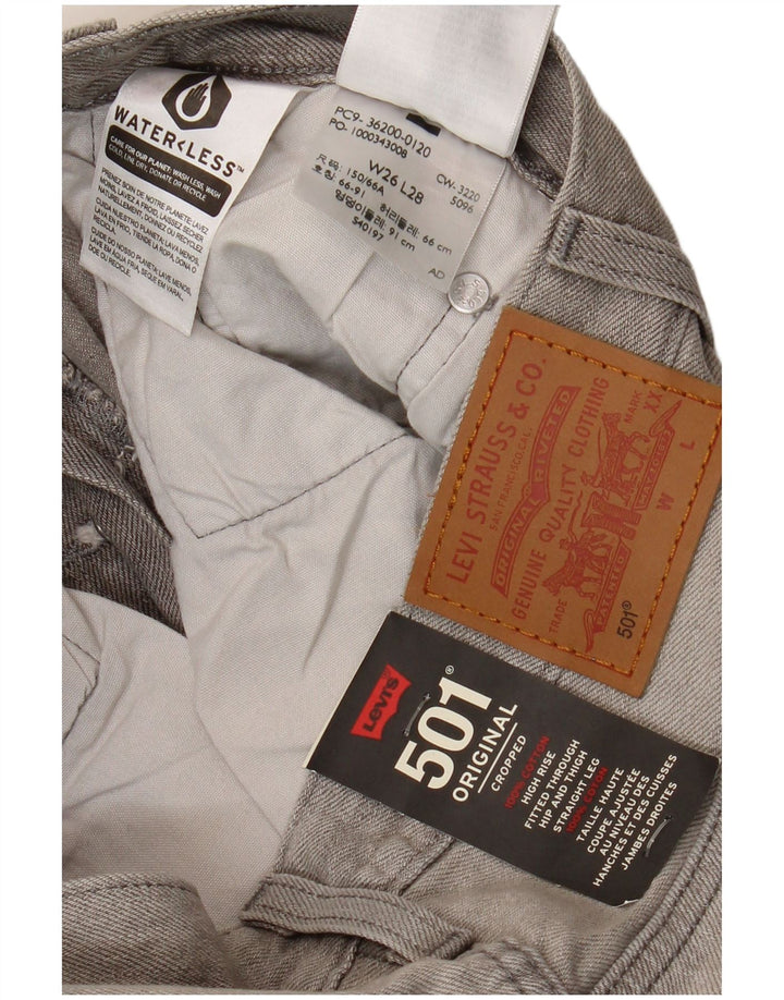 Levi's Vaqueros Rectos 501 Para Mujer W26 L28 Algodón Gris