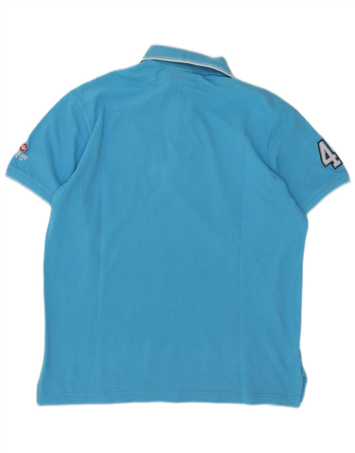 Murphy & Nye Polo gráfico para hombre de algodón azul grande