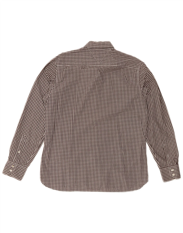 Tommy Hilfiger Camisa para hombre grande de algodón a cuadros negro