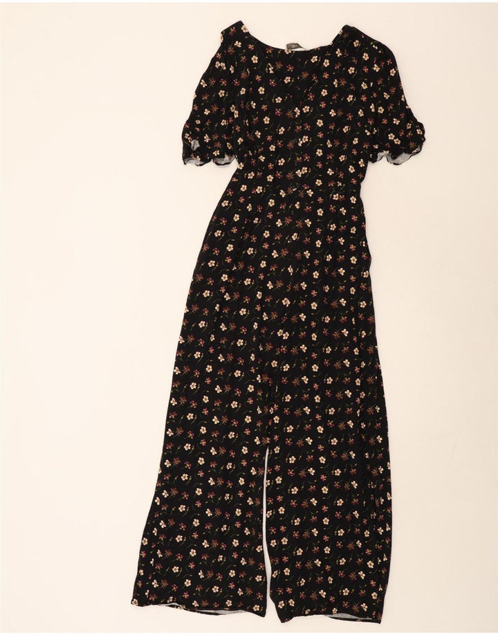 Oasis Mono de Manga Corta para Mujer UK 44 Mediano Negro Floral