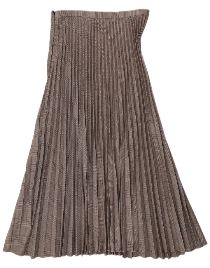 H&M Falda plisada tipo cuchillo para mujer EU 38 Mediana W28 Poliéster de pata de gallo gris