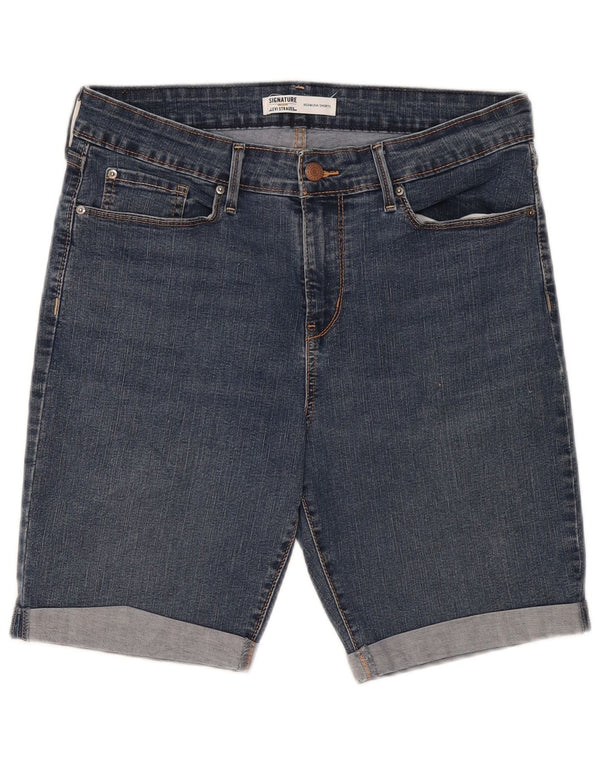 Levi's Womens Signature Bermuda Denim Shorts US 12 Large W31 Blue Cotton