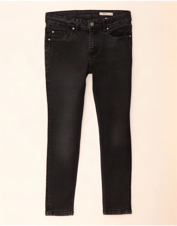 Marks & Spencer Jeans Ajustados The Ivy Crop para Mujer UK 12 Medium W30 L24 Negro