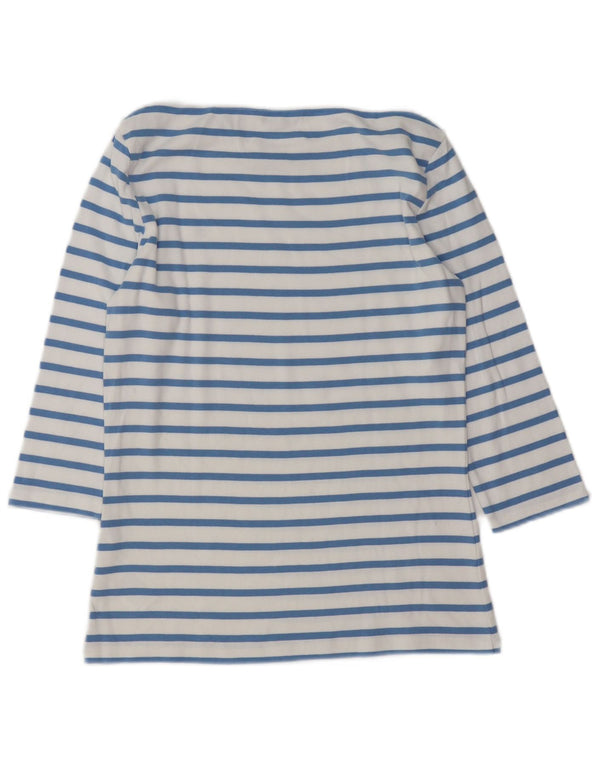 Tommy Hilfiger Top para mujer manga 3/4 UK 12 Algodón a rayas azul medio