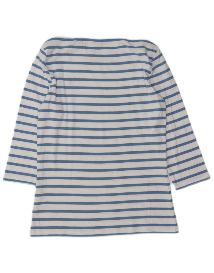Tommy Hilfiger Top para mujer manga 3/4 UK 12 Algodón a rayas azul medio
