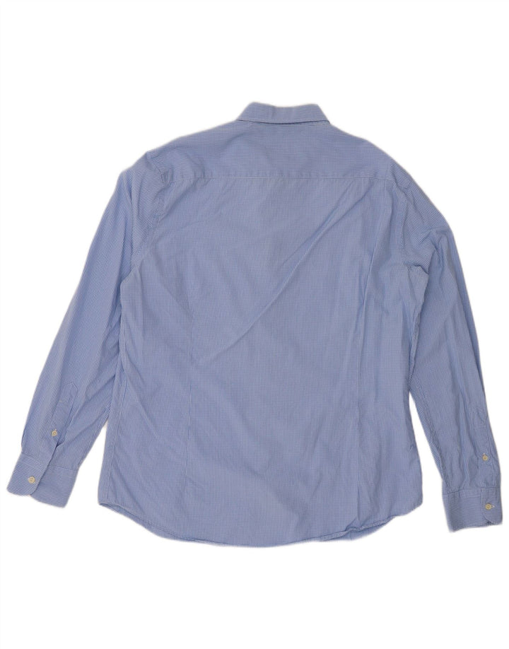 MASSIMO DUTTI Camisa Slim Fit Hombre XL Vichy Azul