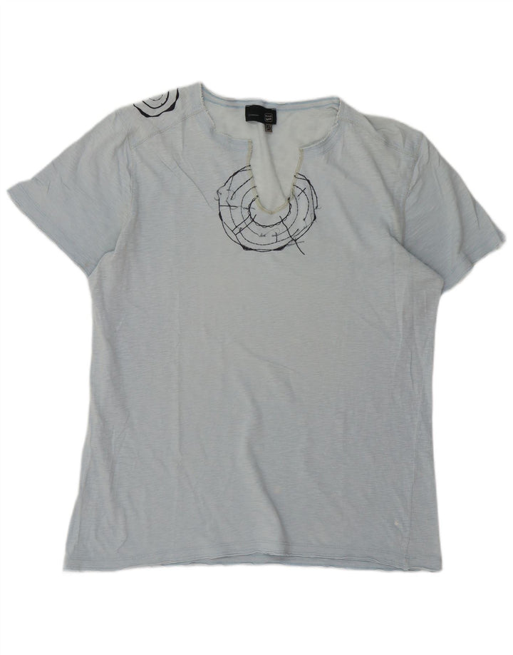 GAS Camiseta gráfica para hombre Top XL Azul moteado