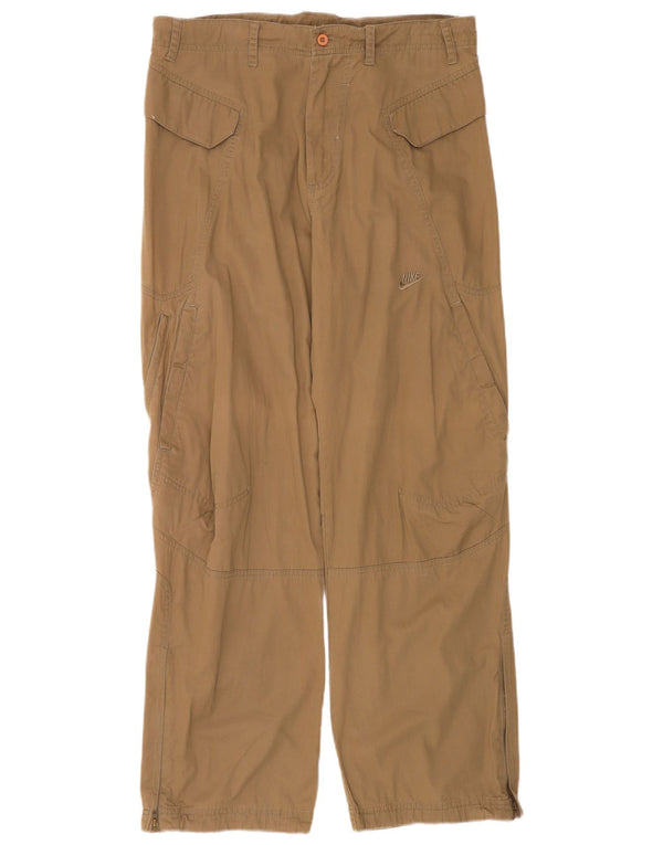 Nike Mens Straight Cargo Trousers Medium W30 L30 Beige Cotton
