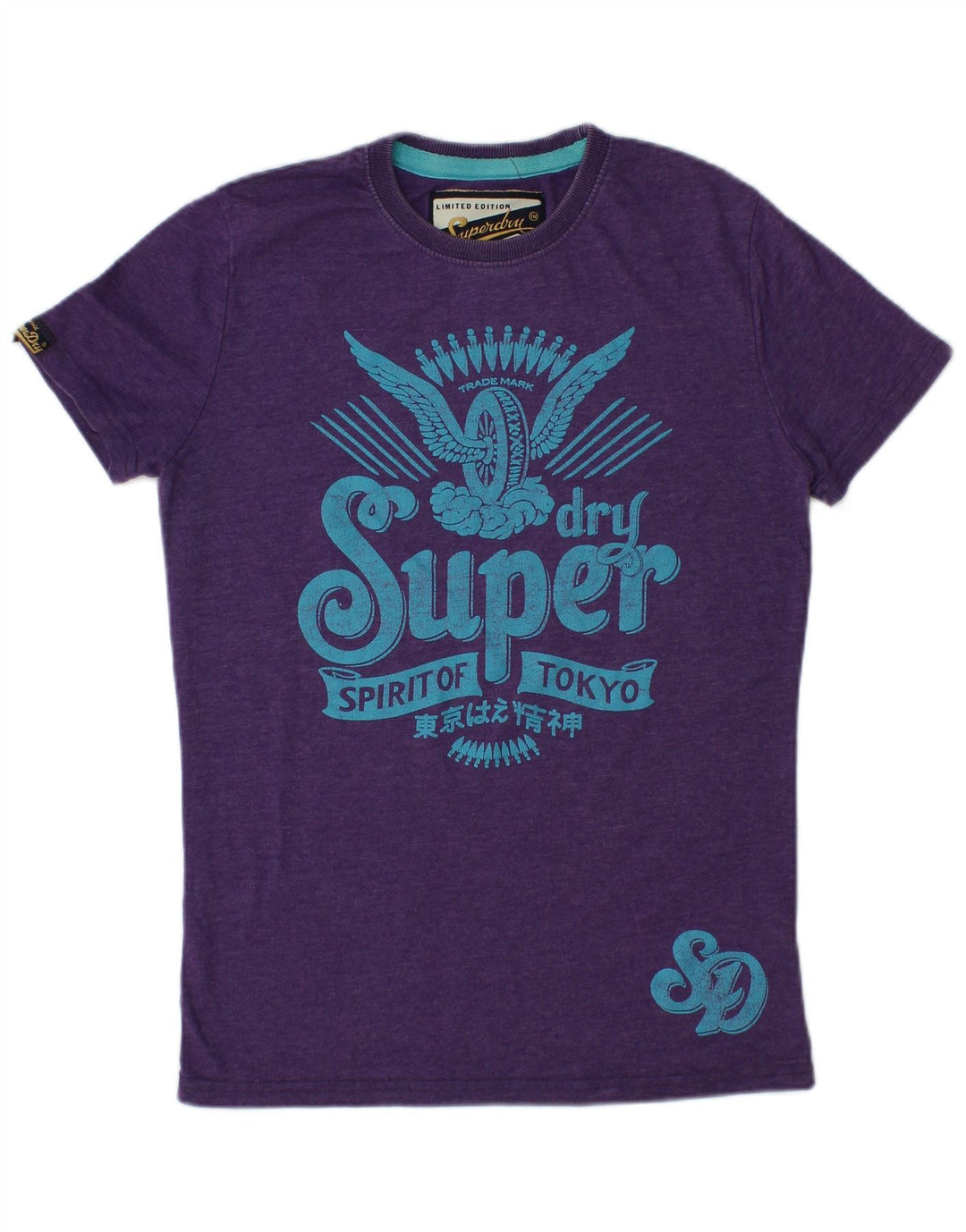 SUPERDRY Camiseta gráfica para mujer Top UK 42 Algodón morado mediano
