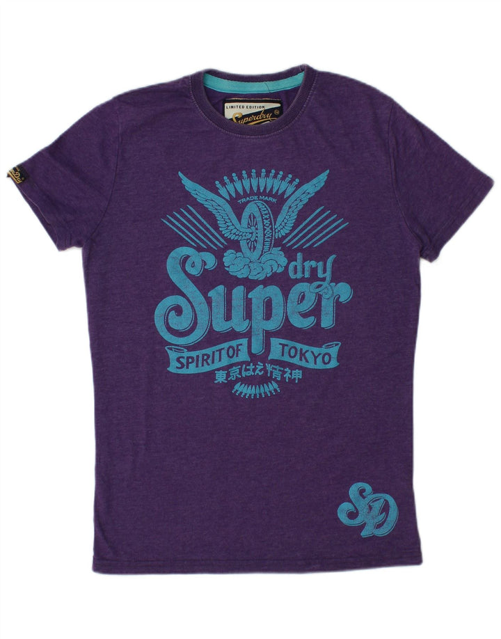 SUPERDRY Camiseta gráfica para mujer Top UK 42 Algodón morado mediano