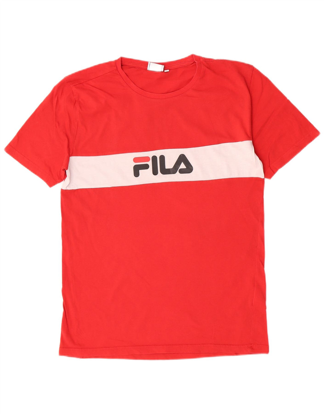 Fila Hombre Camiseta Gráfica Top Medium Rojo Colorblock Algodón